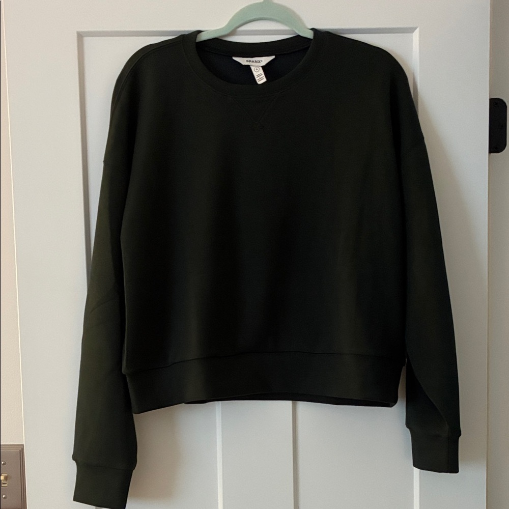SPANX Air Essentials Green Crewneck Sweatshirt